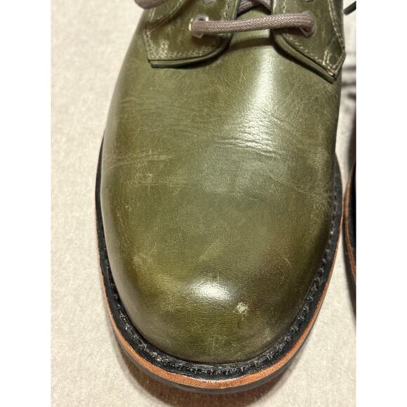 UGG Hixon Oxfords Men’s Size 8.5 Distressed Olive Green Leather Shoes. - Picture 4 of 10